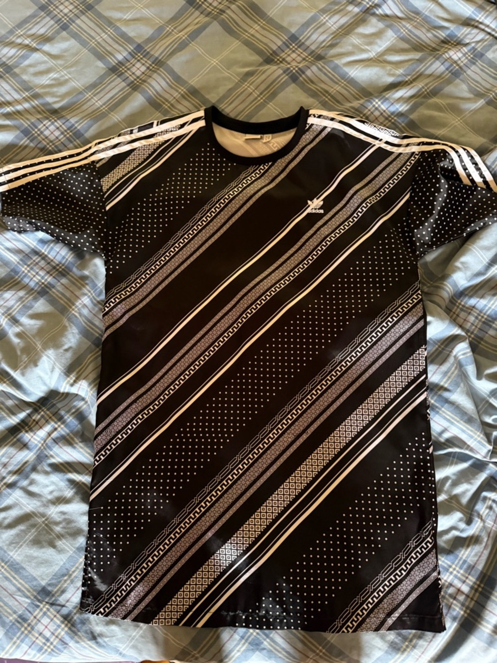 adidas Black dress with White Geometric Stripe Detail